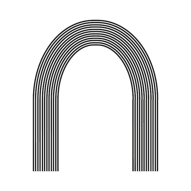 Штриховое искусство середины века арка в стиле бохо абстрактный геометрический декоративный фон