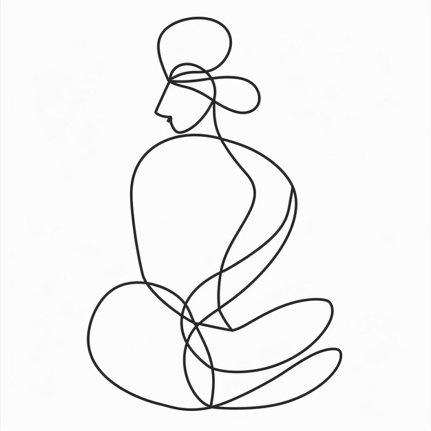 Line art minimalist design disegno vettoriale