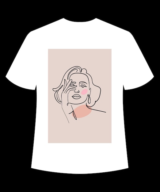 Line art minimalistabstract t shirt design for womans and boys