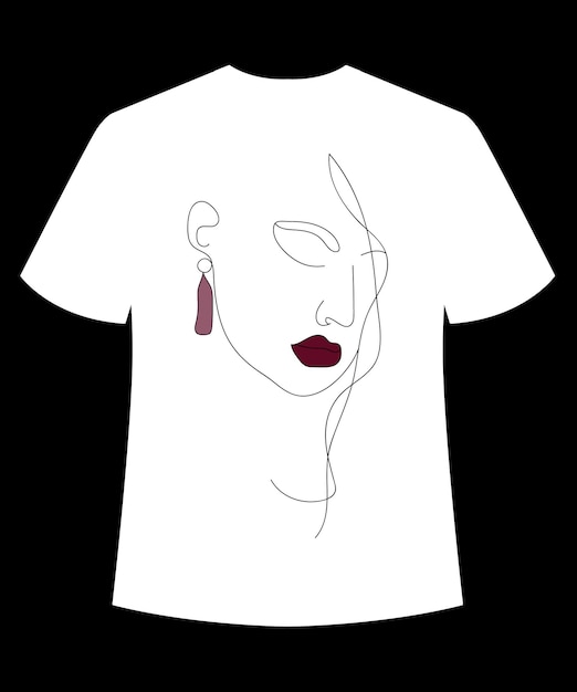 Vector line art minimalistabstract t-shirtontwerp voor vrouwen en jongens