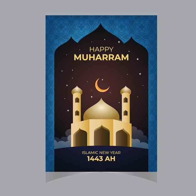 Vector line art muharram islamic new year