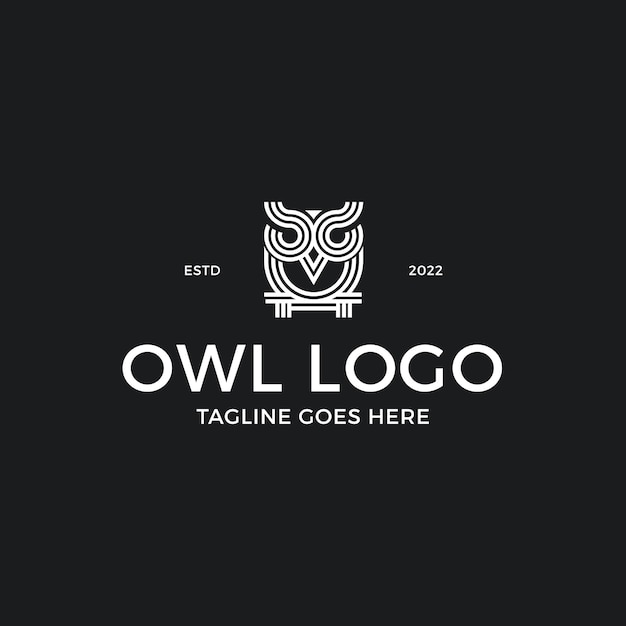 Line art owl logo design inspiration