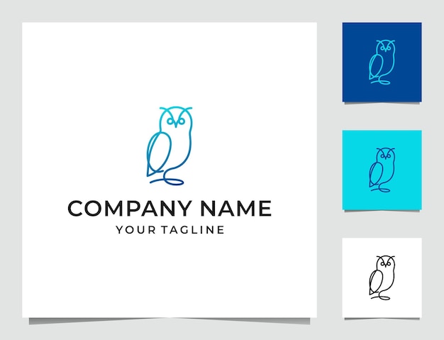 Line Art Owl Logo Design