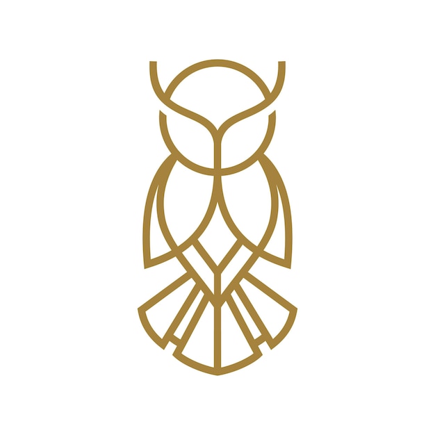 Line art owl logo icon vector