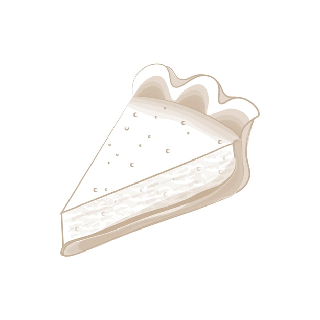 Line art pie slice vector illustration logo