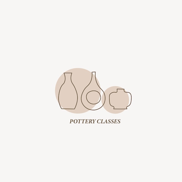 Vector line art pottery logo