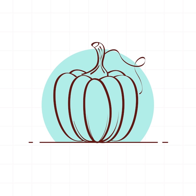 Vector line art pumpkin design