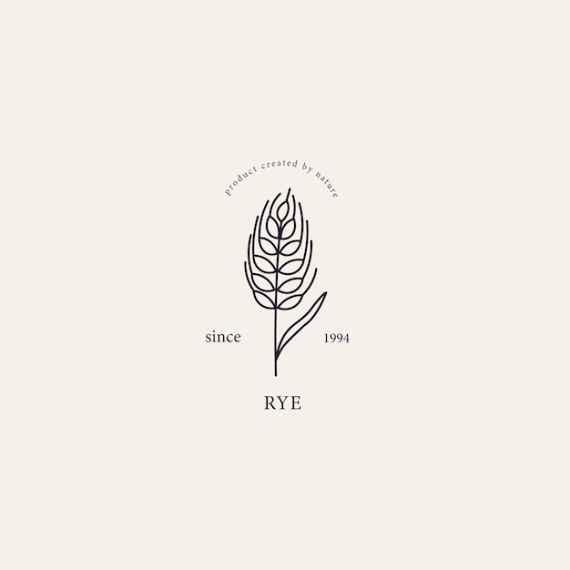 Vector line art rye branch logo