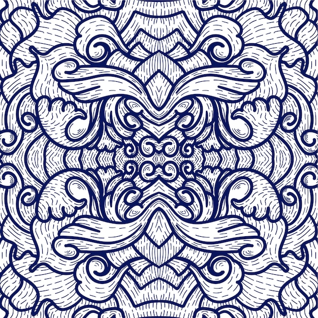 Line art seamless pattern