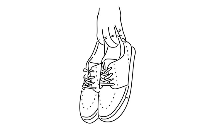 Vector line art of a shoes vector illustration