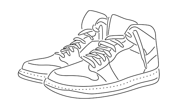 line art of a shoes vector illustration