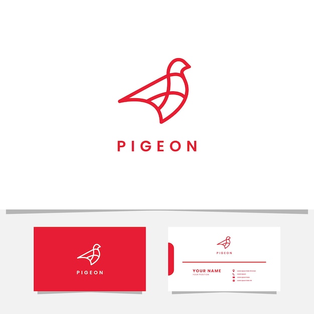 Vector line art simple and modern pigeon logo