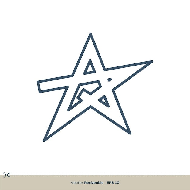 Line Art Star Logo Template Illustration Design Vector EPS 10