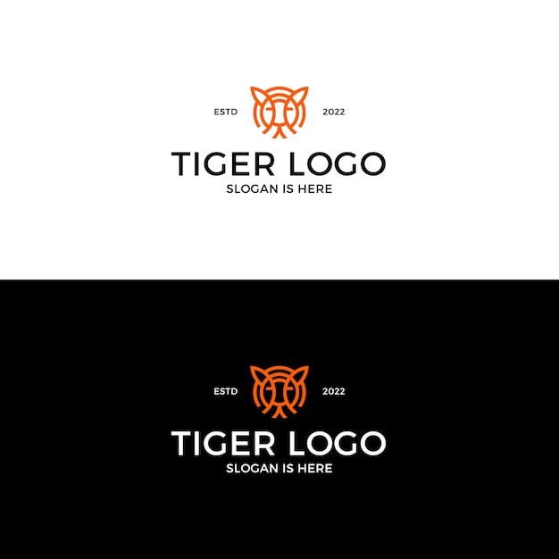 Line art tiger logo inspiration