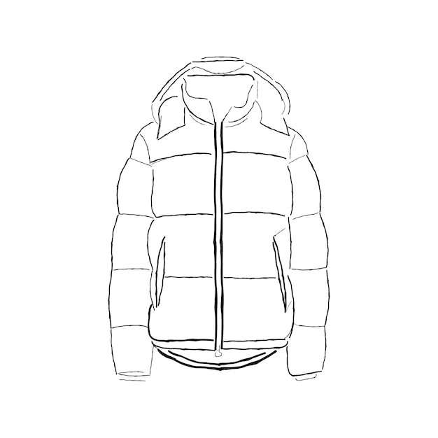 Premium Vector  Line art vector of puffer jacket