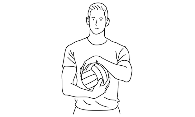 line art of volleyball player