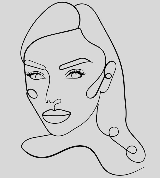 Line art vrouw hand getekende illustratie