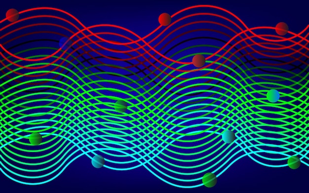 Vector line art wave fluid background