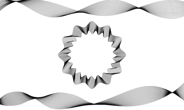 line art wavy and geometric monochrome abstract background black and white