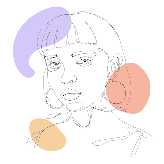 Vector line art_woman_06