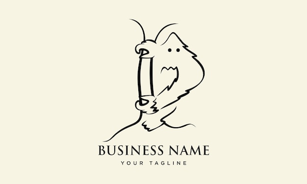 line art yeti logo template