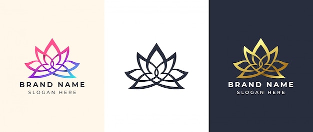 Line art yoga logo design