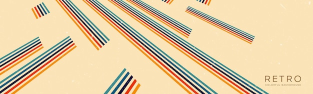 Vector line background in groovy retro style