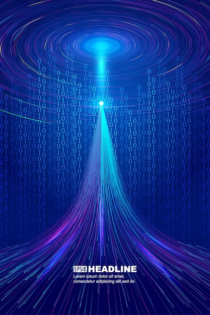 Line beam, 01 Datalization and vortex, big data background.