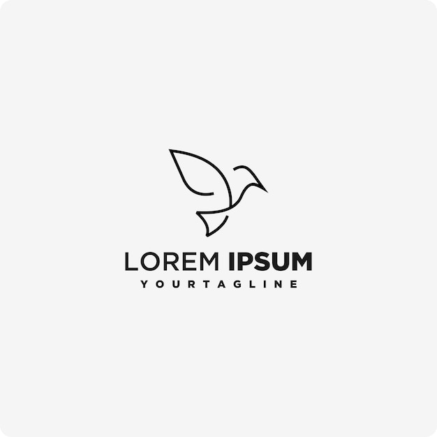 Vector line bird shape logo icon design vector image