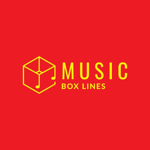 Line box with note music logo design vector graphic symbol icon sign illustration creative idea