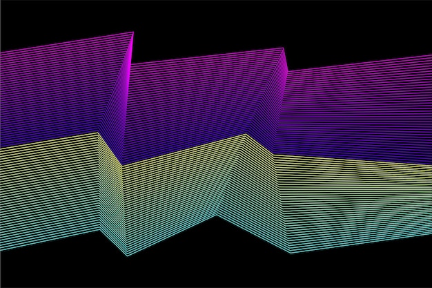 折れ線の縞模様の未来的なパターンの背景。デザインチラシ、クラブパーティの招待状、ショップポスターなどの線画。