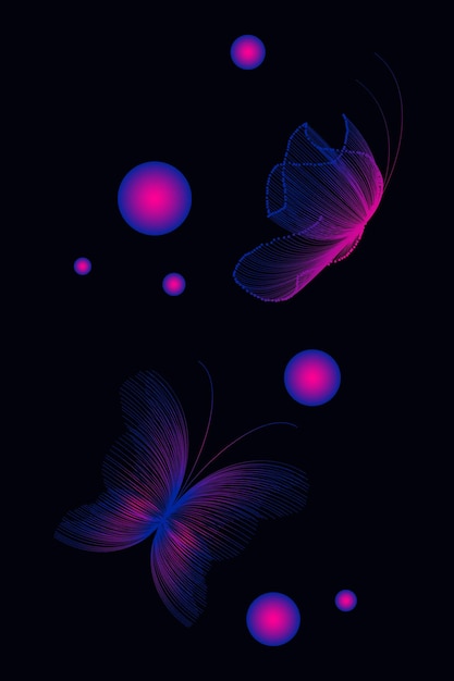 Vector line butterfly simple design illustration