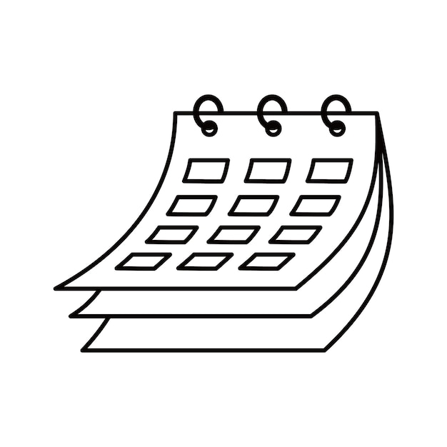 ライン カレンダー アイコン デザインの時間と日付の記号と記号