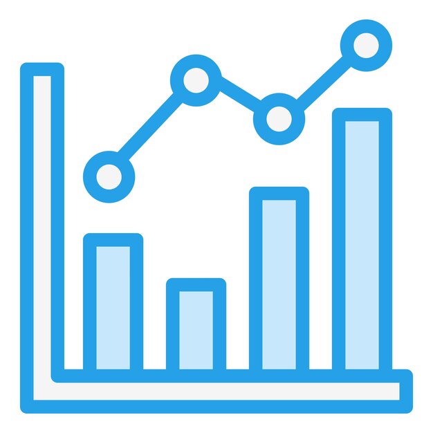 라인 차트 터 아이콘 디자인 일러스트레이션