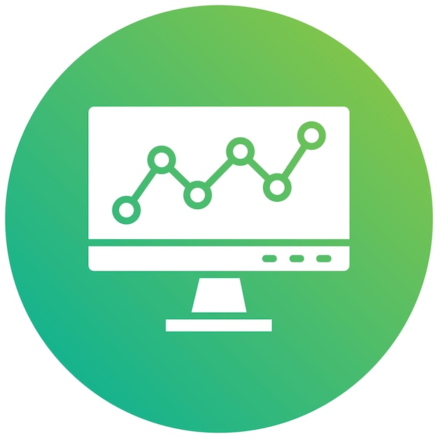 라인 차트 터 아이콘 디자인 일러스트레이션