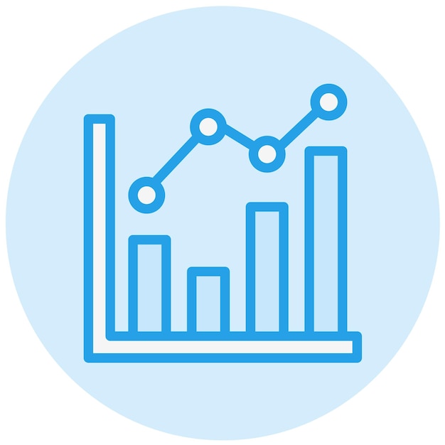 라인 차트 터 아이콘 디자인 일러스트레이션