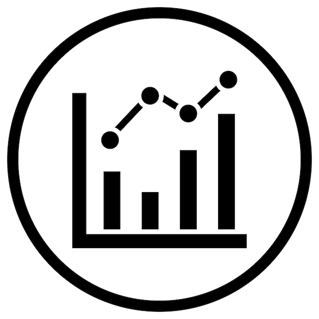 라인 차트 터 아이콘 디자인 일러스트레이션