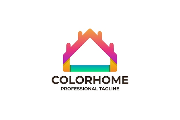 Logo della casa del colore della linea