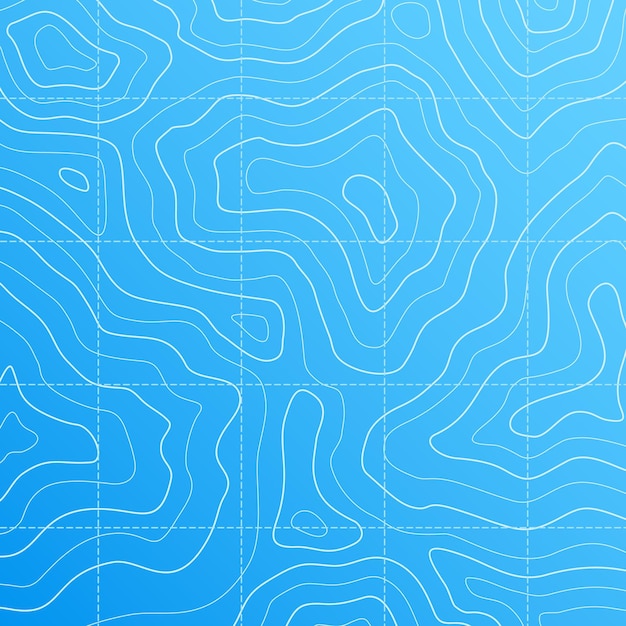 Line contour sea topographic map blue background