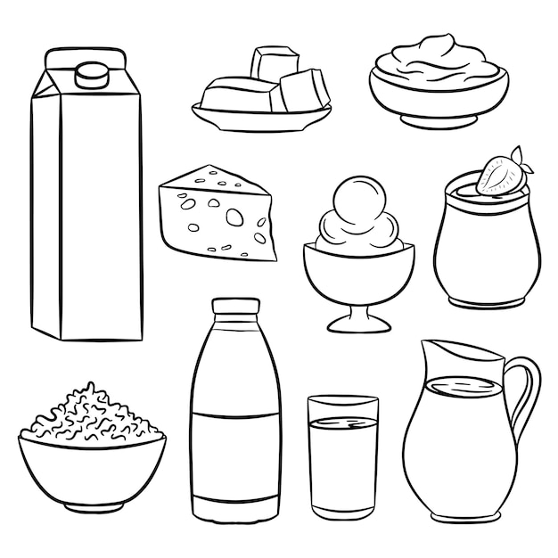 Line dairy healthy product set