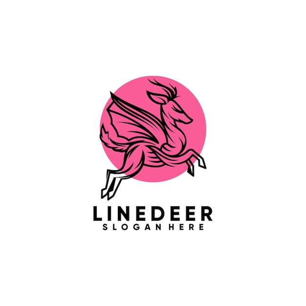 Line deer logo design vector