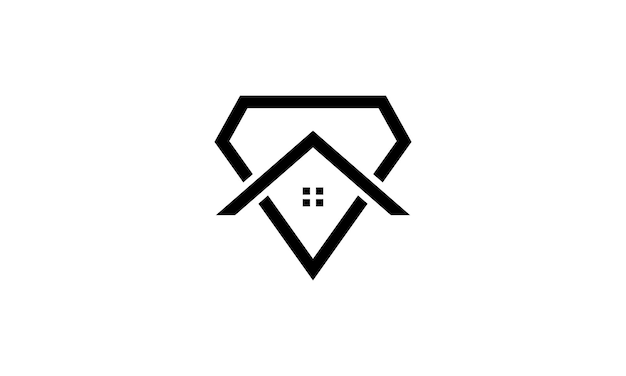 モダンな家や家や不動産のロゴデザインのダイヤモンドのライン