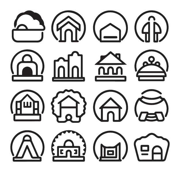Line Discount Offer flat illustrated vector icon set