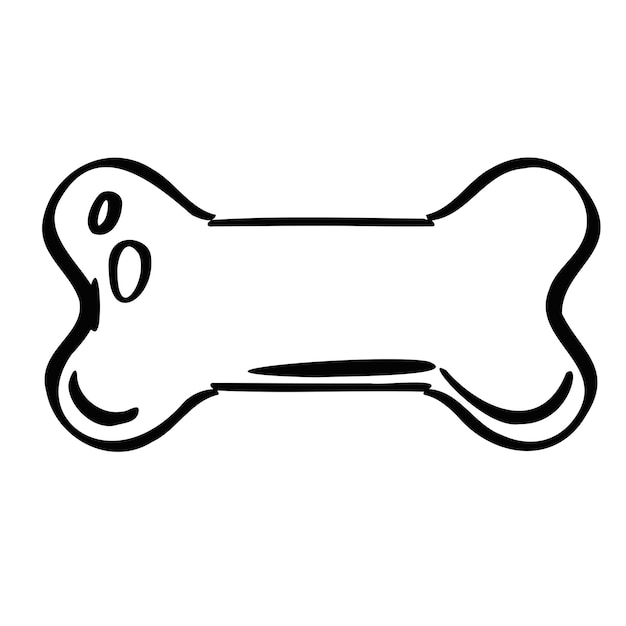 Vector line dog bone symbol illustration sketch