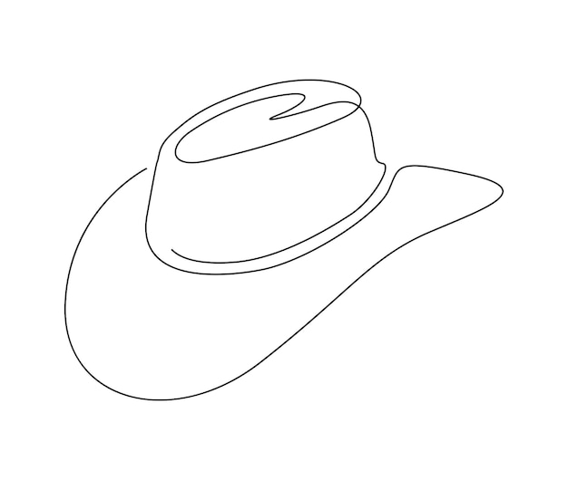 A line drawing of a cowboy hat.