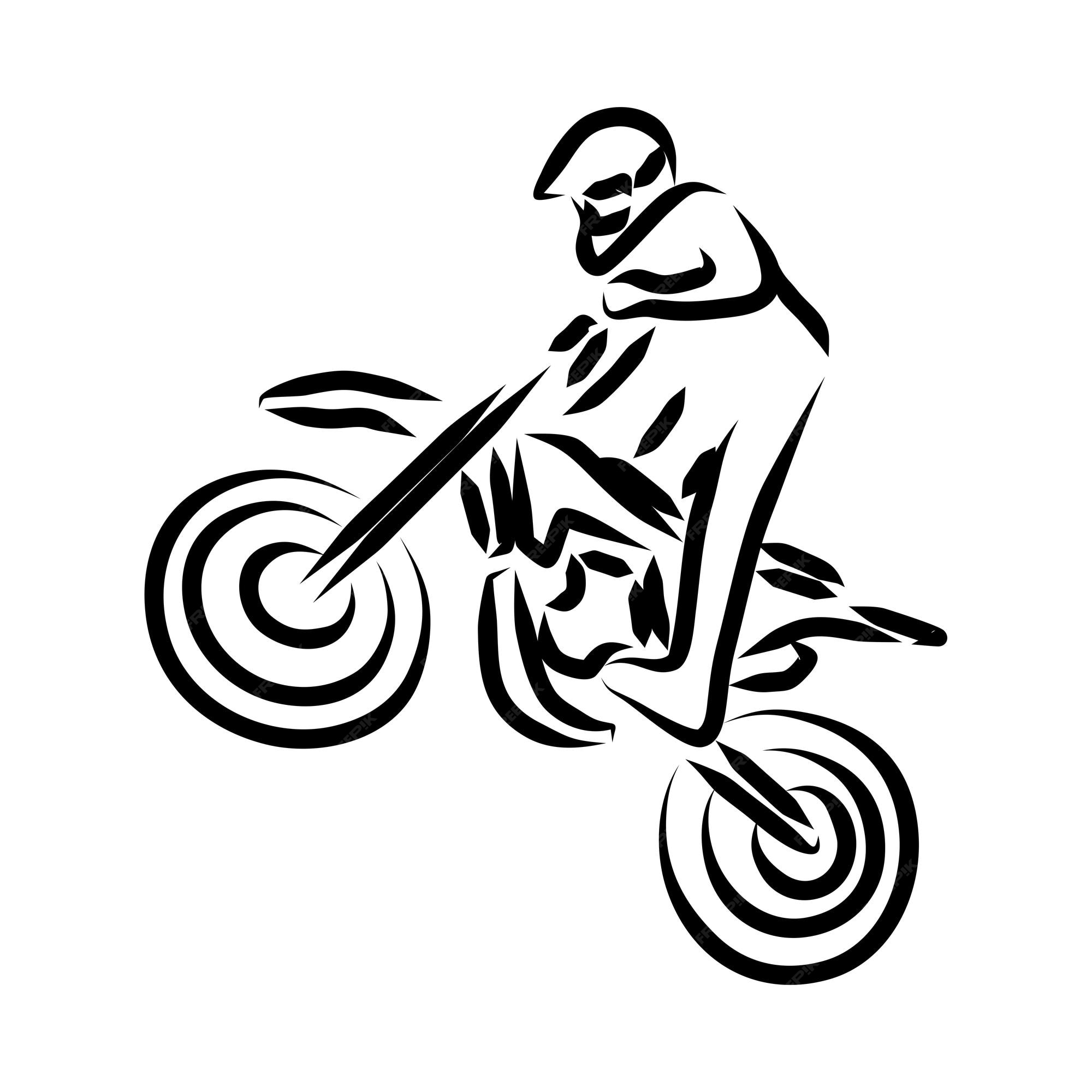 Line drawing of dirt bike Premium AIgenerated vector