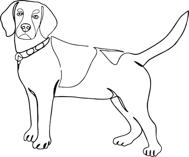 line drawing of a dog