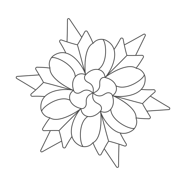 Vettore disegno a tratteggio di un motivo floreale per l'applicazione libro da colorare scrapbooking e design creativo