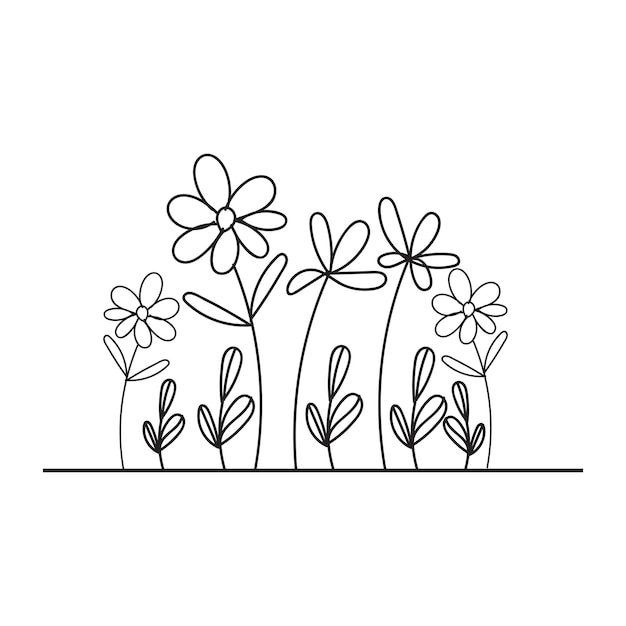 Line Drawing Flowers Clip Art | Best Flower Site