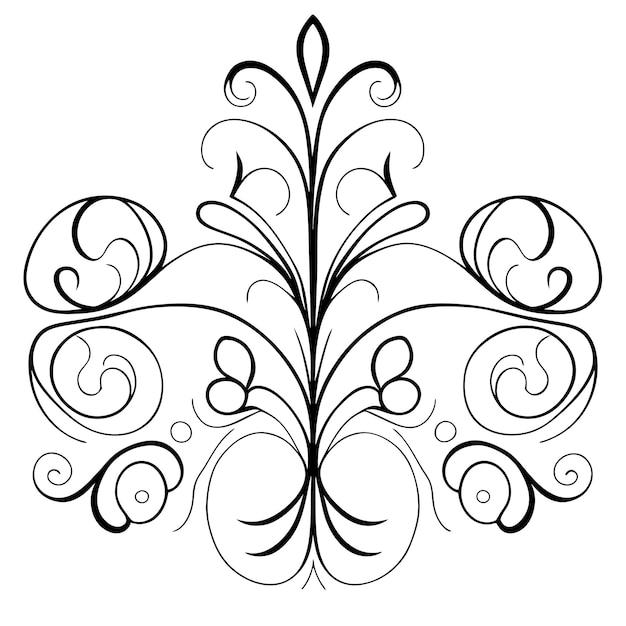 Vettore disegno di linee fiori decorazione di bouquet o composizione floreale fiori e foglie arte di linee